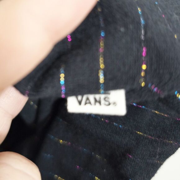 NEW Vans Black And Rainbow Striped Skater Dress Kiss Kiss Lurez Size Small NWT - Picture 5 of 5